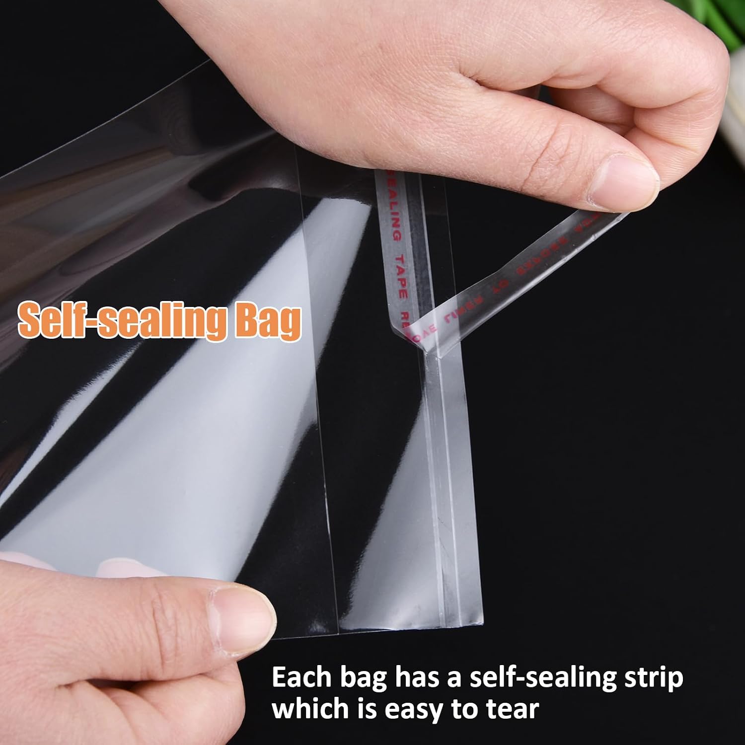ZGORENDZ 300 Pcs Clear Cellophane Bags 5x7 Inches, Self Sealing Resealable Cookie Bags for Candy, Gifts, Favors, Bakery Supplies, Chocolate Chip Cookies, Brownies
