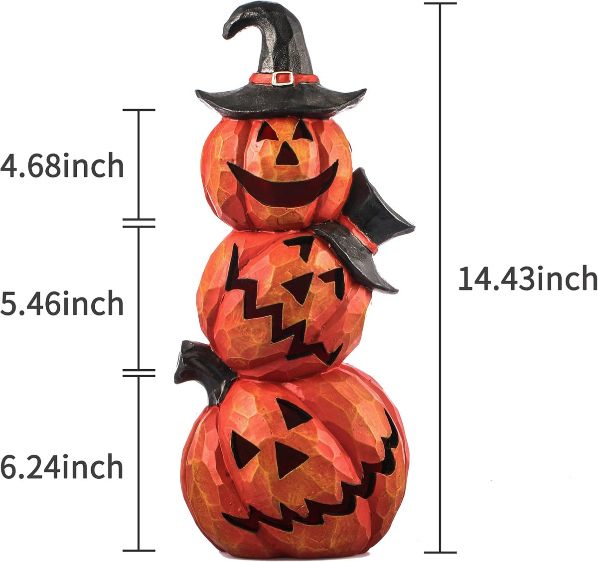 light up evil pumpkin 3-layer halloween decoration 14 showing dimensions