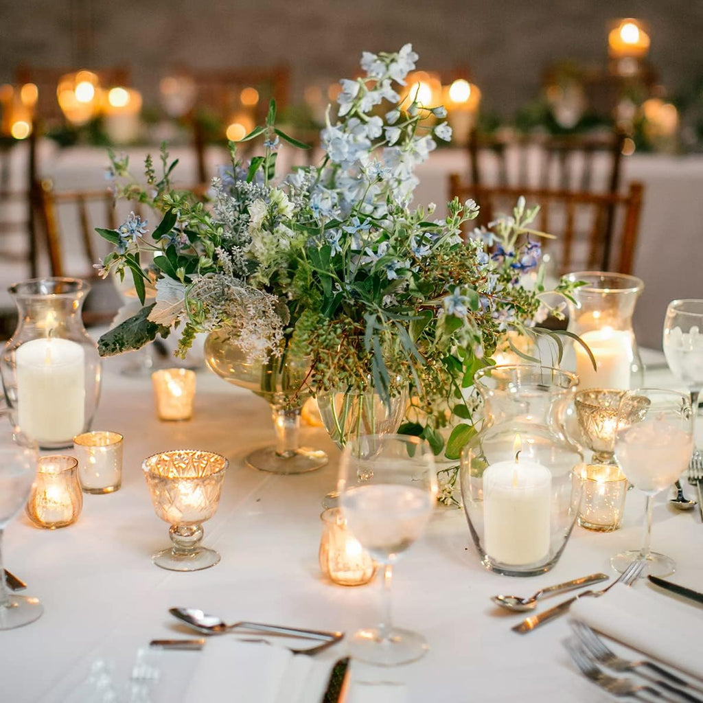 2.0 Inch White Votive Candles, Unscented Wax 12 Hour 1.5'' Diameter Candles for Wedding, Party & Home, 24 Packs