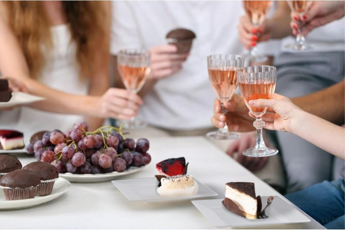 Exquisite Mini Disposable Appetizer Plates - 100 Pack 4.5" x 4.5" C...