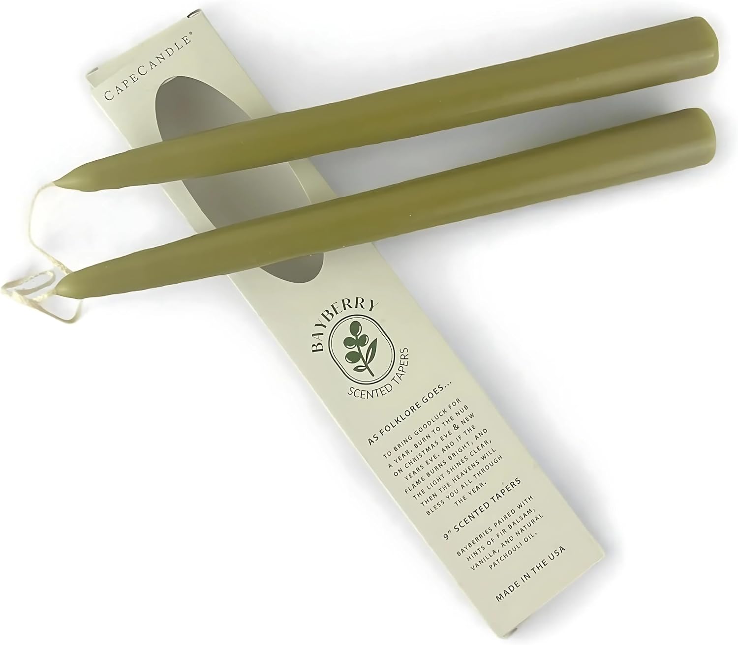 Scented Bayberry Tapers 9"