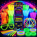 Ammy Glow Glow Sticks (205 Pcs Kit) Bulk Party Pack-100 Pack Glow Sticks with Connectors & Glasses- Party Favors for Kids 8-12- Neon Glow in The Dark Party Supplies for Birthdays & Events