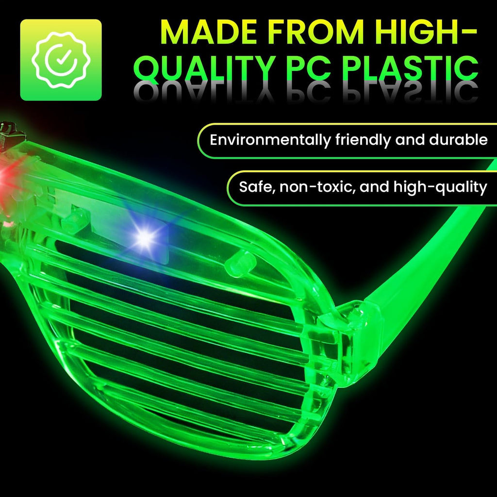 60 Pack LED Glasses ,6 Colors Light Up Glasses Glow in The Dark Party Supplies , Party Glasses for Adults , Glow Shutter Glasses for Valentines Day , New Year's Eve Decoration , Birthday