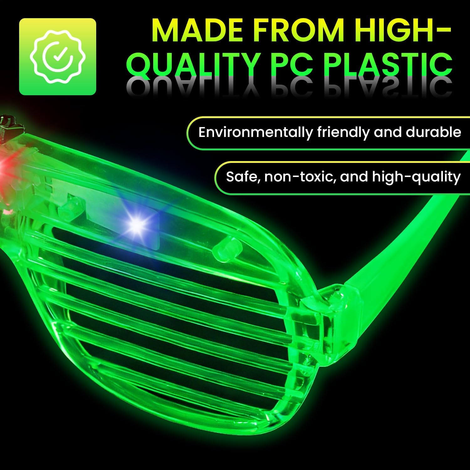 60 Pack LED Glasses ,6 Colors Light Up Glasses Glow in The Dark Party Supplies , Party Glasses for Adults , Glow Shutter Glasses for Valentines Day , New Year's Eve Decoration , Birthday