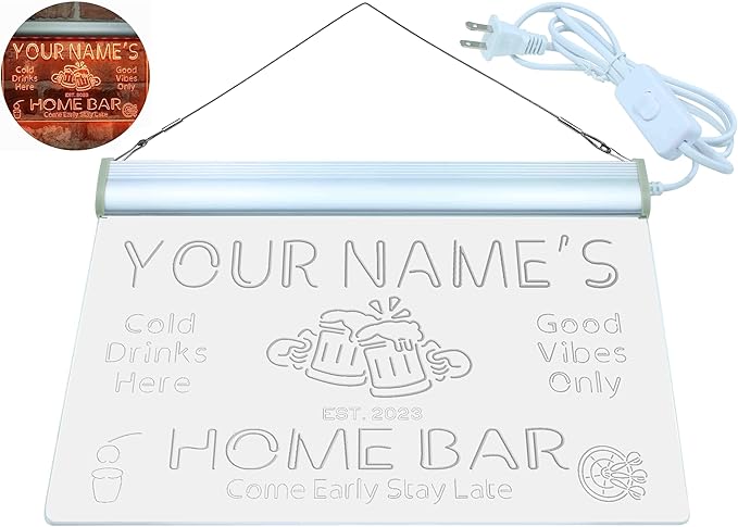 ADVPRO Personalized Your Name Custom Home Bar Beer Established Year Single Color LED Neon Sign 12 x 8.5 Inches st4s32-p11-tm-o