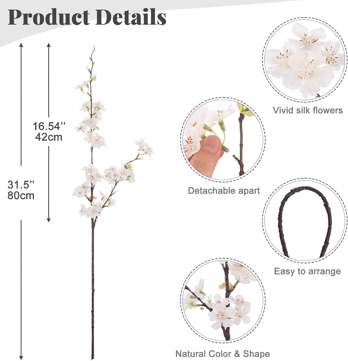 inxugao artificial cherry blossom branches decor 6 pcs shown in use