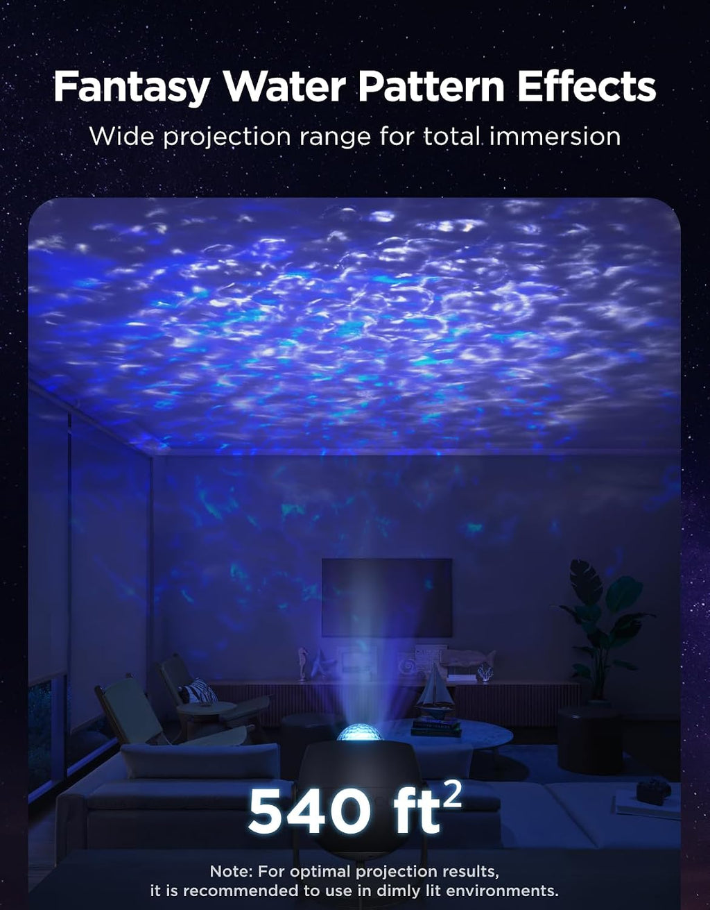 govee star light projector with ocean wave ripple shown in use
