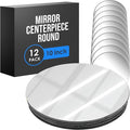 Houseables Mirror Centerpieces for Tables, Round Mirrors for Centerpieces, Mirrored Trays, Round Table Plate Tray, Circle, Glass Charger, Wedding, Center Piece, Small, Base, Candle, 10 Inch, 12 Pack
