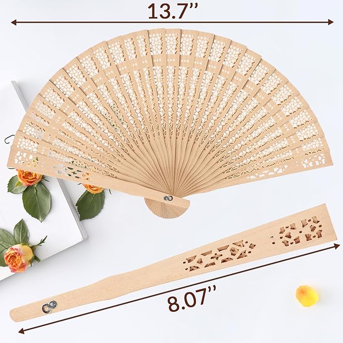 20Pcs Personalized Folding Hand Fans Custom Engraved Summer Wedding Fans,Personalized Wooden Fans Party Favor Bridal Shower Gifts for Guests