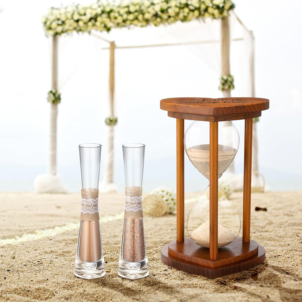 unity sand ceremony for wedding set hourglass, brown, main product view