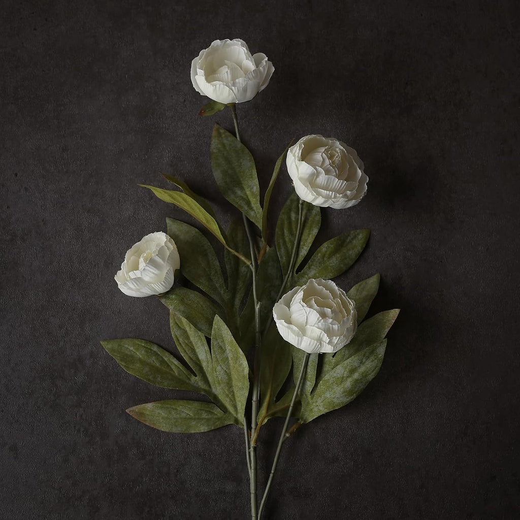 juxdp 6 pcs 27" artificial peony silk flower, close-up detail