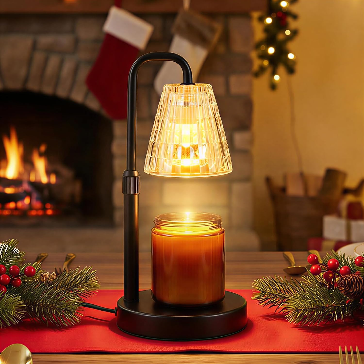Glimra Candle Warmer Lamp, Candle Warmer Lamp with Timer, Dimmable | for Jar Candles Candle Warmer Birthday Gifts,for Mom Women Friend Sister,Office Apartment Dorm Room Home Decor Black