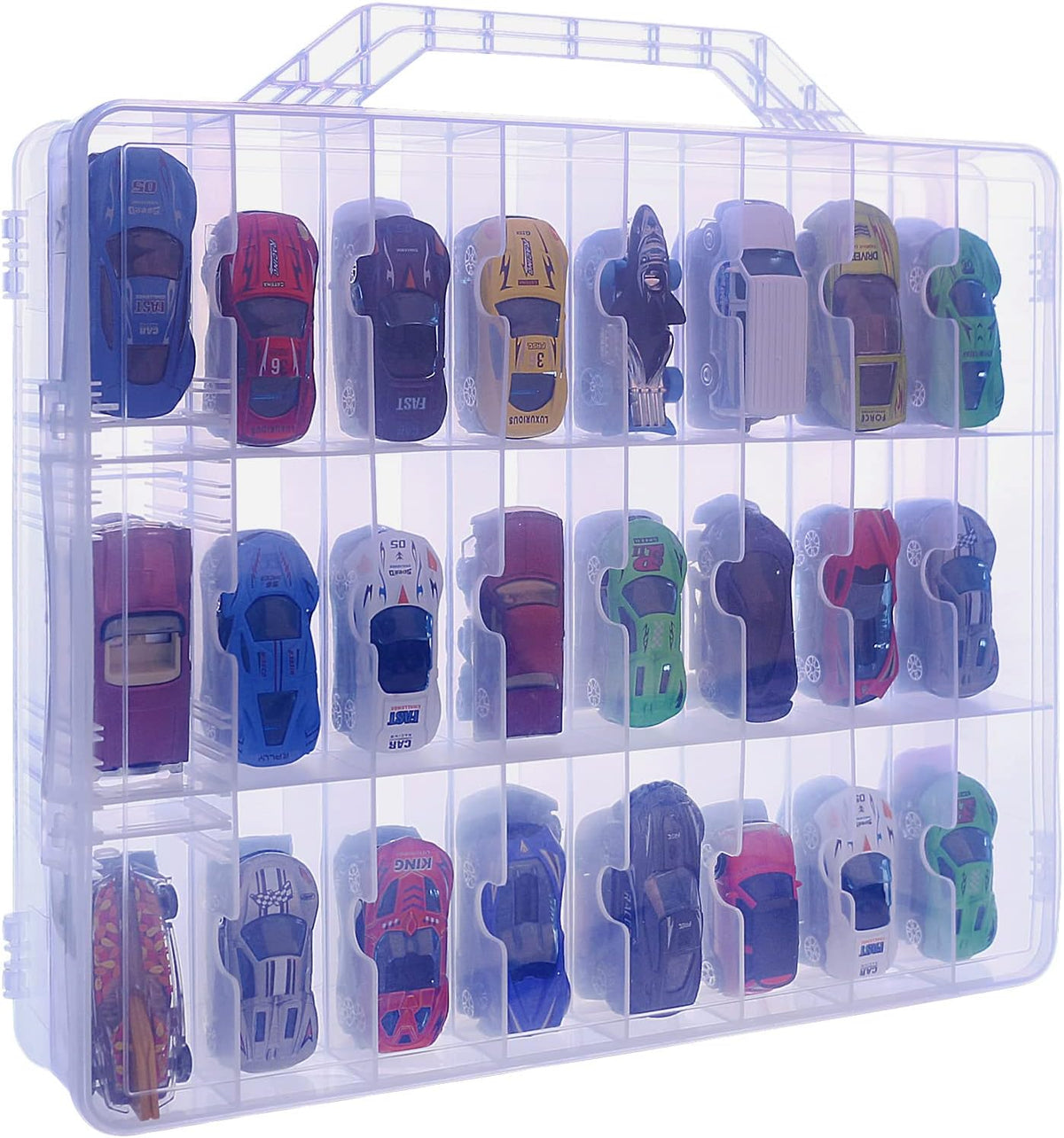 diecast car storage case, 48 slots, clear 1:64, main product view