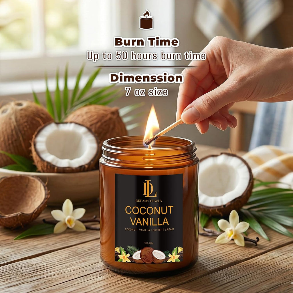 Scented Candles Set, 4 Pack Soy Candles for Home Scented, Candle Gifts for Men Women, Scents of Pineapple Cocktail/Coconut Vanilla/Pink Sands/Bahamian Breeze