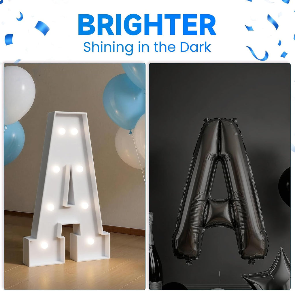 marquee letters 3 feet tall large light up, side view