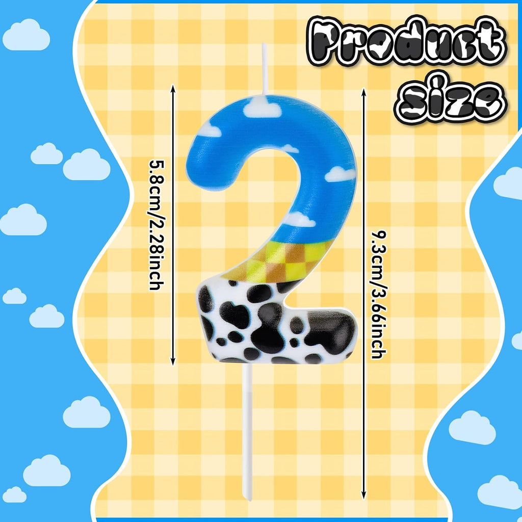Threlaco Toy Inspire Game Birthday Number Candle for Kids Toy Cartoon Cake Topper Decorations Cartoon Party Supplies for Boy Girl Birthday Celebrations(Number 2)