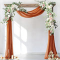 Socomi Wedding Arch Draping Fabric 1 Panel 29" x 19Ft Terracotta Sheer Chiffon Curtain Drapes 6 Yards for Wedding Ceremony Birthday Party Decoration