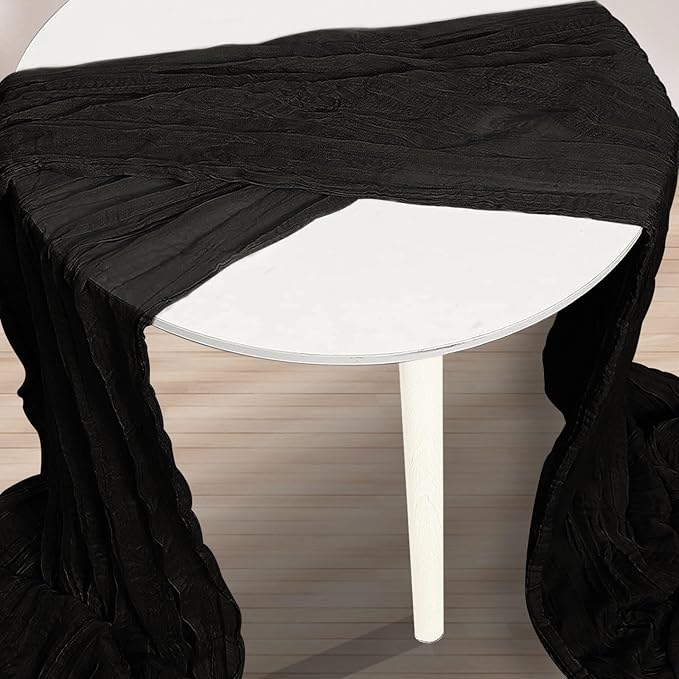 6 Pack Black Cheesecloth Table Runner 35x120 Inch 10Ft Rustic Gauze Cheese Cloth Thanksgiving Table Runner Sheer Cheesecloth Table Runners for Wedding Party Bridal Shower Decoration