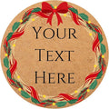 100-1000pcs Custom Stickers Merry Christmas Stickers Personalized Labels Adhesive Xmas Decorative Envelope Seals Stickers for Cards Gift Boxes(Round Kraft-2)