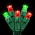25ft 50 Counts red and Green LED Christmas Lights - Commercial Grade Christmas Lights Outdoor Waterproof,LED Lights 5mm Wide Angle Green Wire, Xmas Tree Lights, IP65, UL