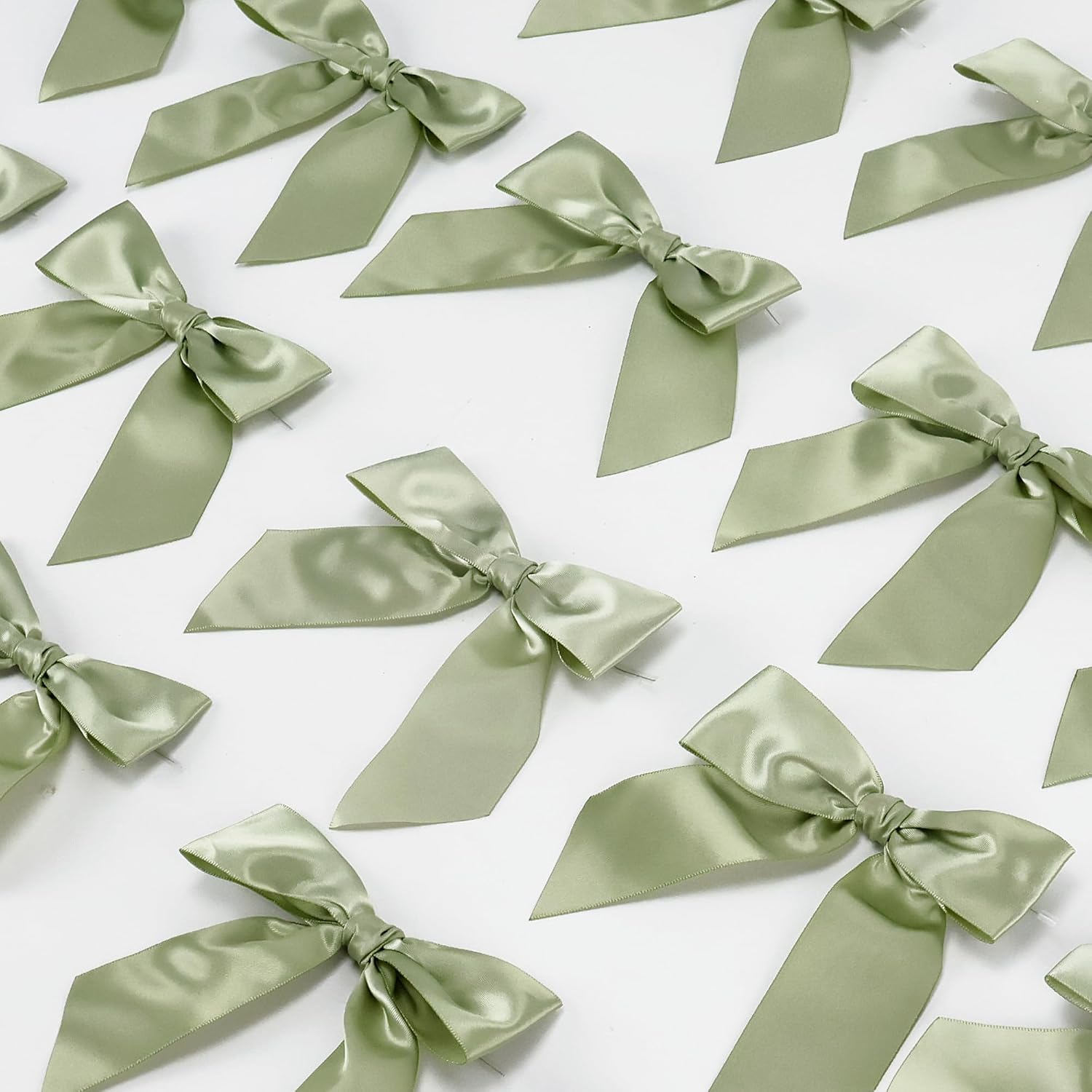 AIMUDI Sage Green Bows - 4.5" Pre-Tied Ribbon Bows for Wedding, Baby Shower, Bridal Shower & Party Favor - 36 PCs