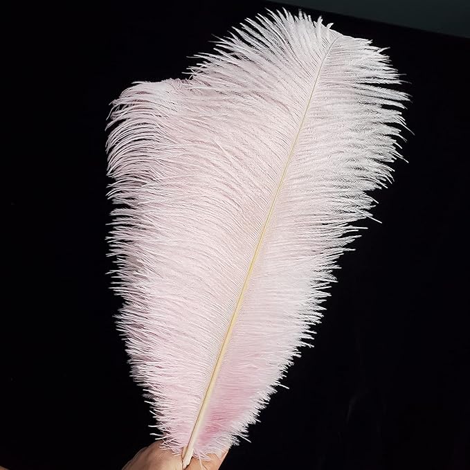 Happy Feather 16-18 inch Pink Ostrich Feathers Craft for Wedding Party Centerpieces Home Decoration DIY Craft Pack of 10
