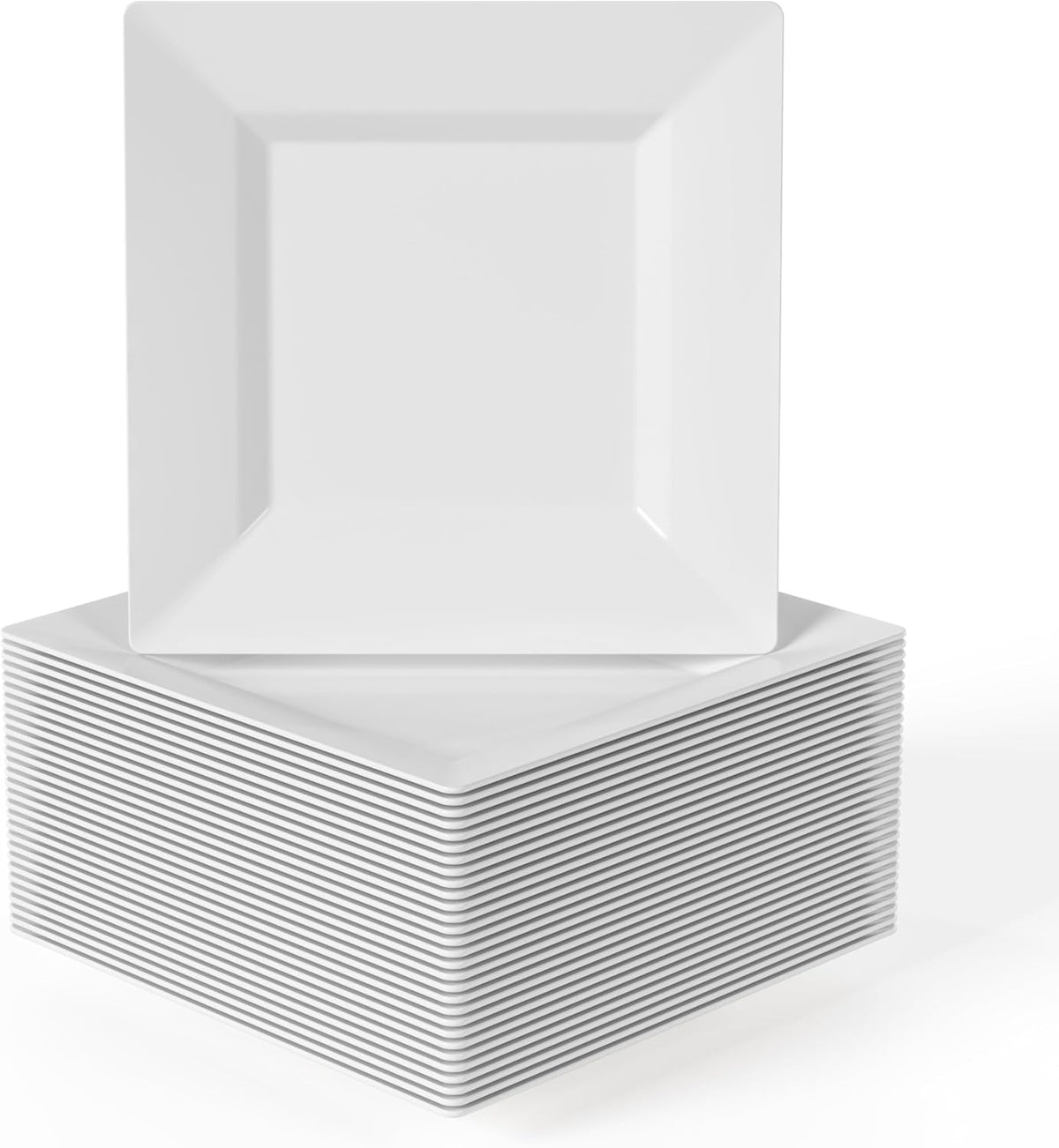 Exquisite Mini Disposable Appetizer Plates - 100 Pack 4.5 In. x 4.5 In. White...