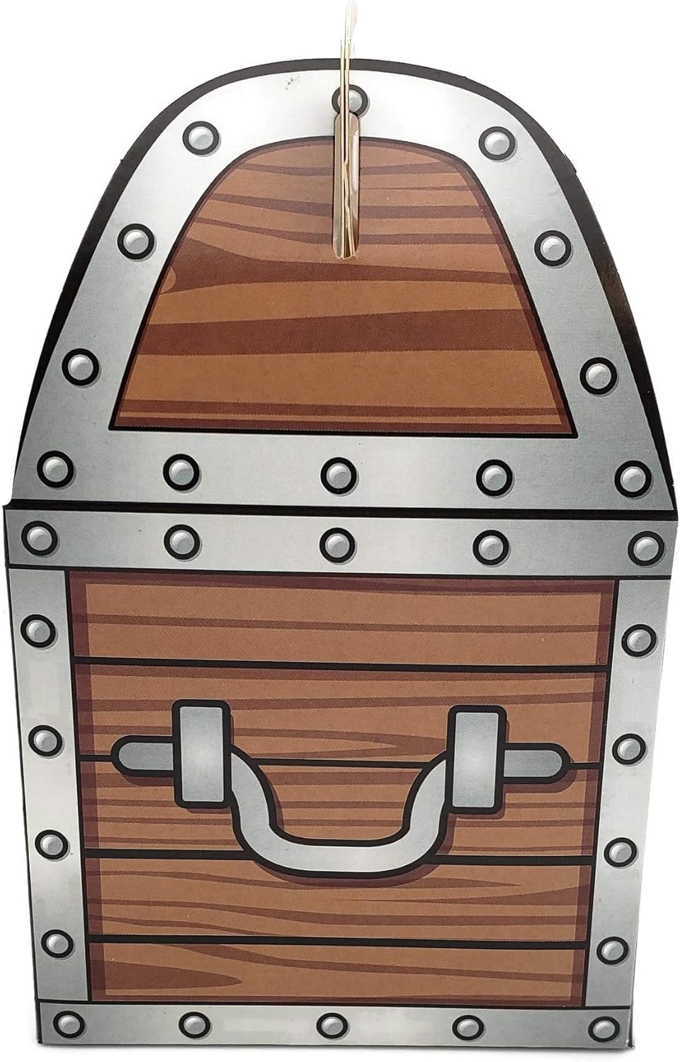 Zugar Land Pirate Treasure Chest Treat Box (6.5" x 6.5" x 3.5") Paper Cardboard. Decoration Party Favor Goodie Candy Box Grab Bag (24)
