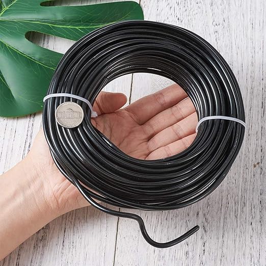 Fashewelry 52 Feet 4mm Black Aluminum Wire Bendable Metal Craft Wire for Beading Sculpting Jewelry Making