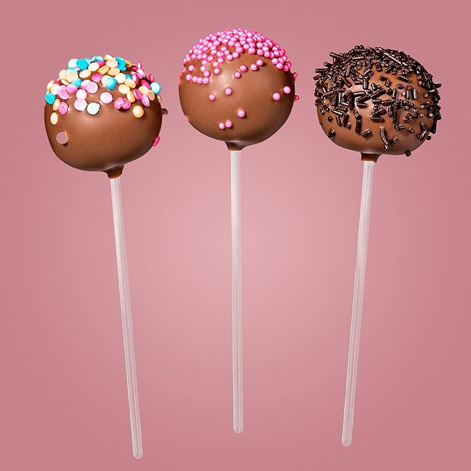 Coffee and Cocktail Stirrers, Reusable Plastic Drink Stirrer Sticks, 100 Ball Head Swizzle Sticks, Use as a Cocktail Garnish or Cake Pop Stick, Wedding, Party Decorations, Restaurant Supplies, 6 inch