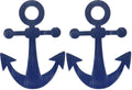 NoJo Little Love Separates Collection Anchor Shaped Wall Art, Navy (Pack of 2)