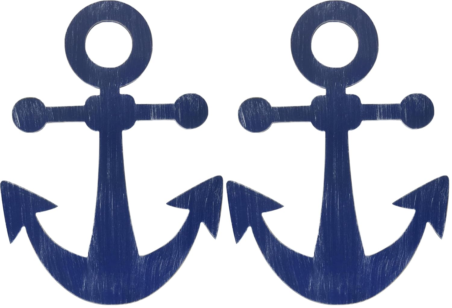 NoJo Little Love Separates Collection Anchor Shaped Wall Art, Navy (Pack of 2)