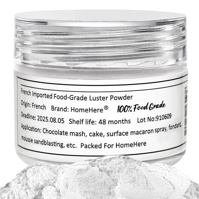 HomeHere Edible Luster Dust Food-Grade Glimmer Powder Glitter for Cake Decorating 7g, Edible Sprinkle Glitter for Cocktails Drinks Baking Candy Dessert Chocolate Vegan Tasteless