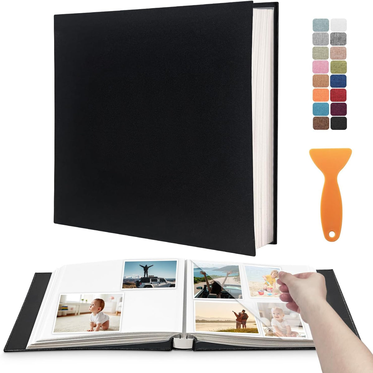 Large Photo Album Self Adhesive Scrapbook Album for 4×6 5×7 8×10 Pictures DIY...