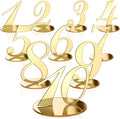 Yalikop 10 Pcs Table Numbers for Wedding 1-10 Reception Wedding Numbers Signs with Holder Elegant Mirror Table Number for Engagement Party Birthday Anniversary Event Catering(Gold)
