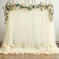 Ivory Tulle Backdrop Curtain for Wedding Parties 10ft x 10ft Sheer Backdrop Curtains for Bridal Shower Birthday Baby Shower Photo Shoot Background Decorations 2 Panels 5ft x 10ft