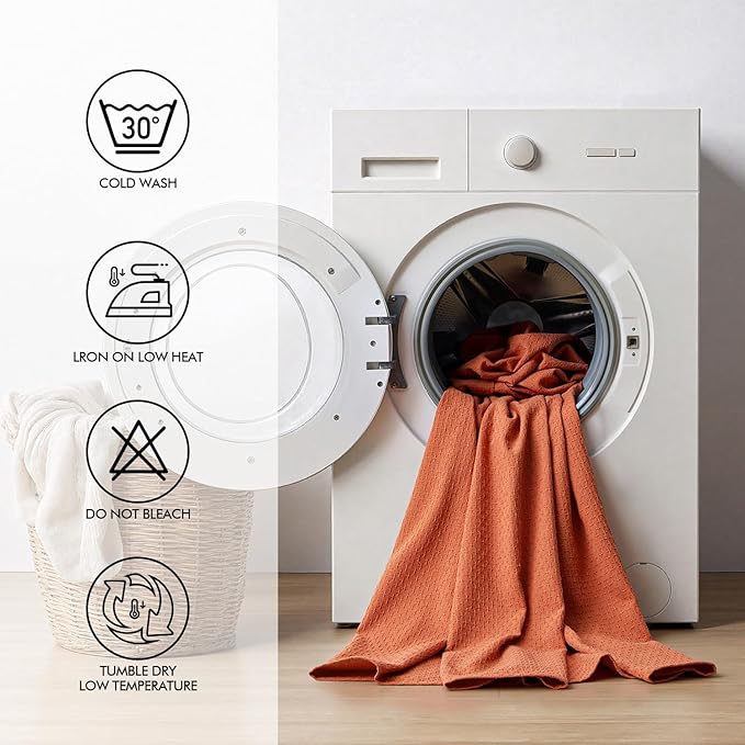 MIULEE Fall Tablecloth Burnt Orange Linen Cottton Table Cloth Rectangle Waterproof Spillproof Cross-Star Textured Table Cltoth Decorative Farmhouse for Dining Party Weddings 60x120 Inch
