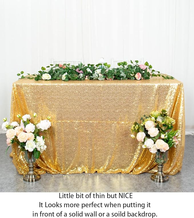 ShinyBeauty Sequin Tablecloth 72x72-Inch Gold Square Sequin Table Cover Glitter Table Cloth Christmas Table Linens for Wedding Party Halloween Thanksgiving Xmas New Year Decor -191008s (72x72-Inch)
