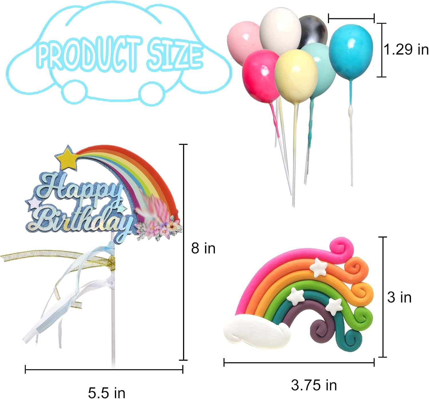 30Pcs Cute Cake Topper, Birthday Cake Decorations Figures Set for Theme Birthday Party Decorations (Pink)