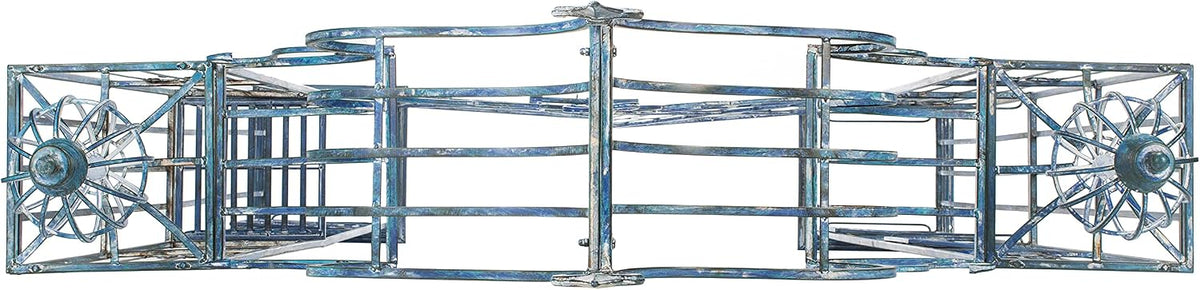 SAFAVIEH Outdoor Beatrix Metal Garden Arbor, 107.8" Mossy Blue PAT5012C
