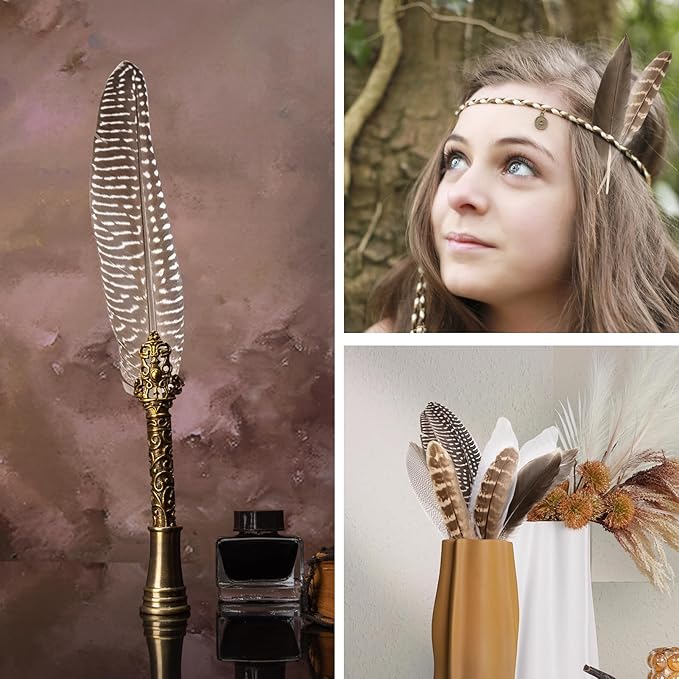 MAOFENG 20pcs Natural Pheasant Feathers Bulk 5 Styles Mixed Feathers Spotted Feathers for Craft DIY Wedding Home Hat Floral Arrangements Holiday Decorations