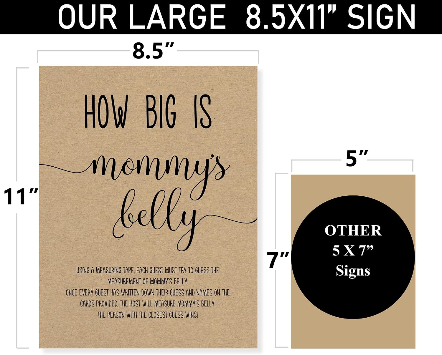 All Ewired Up How Big is Mommy's Belly? Kraft (54 Pieces) Fun, Easy Baby Shower Game, Gender Neutral Unisex