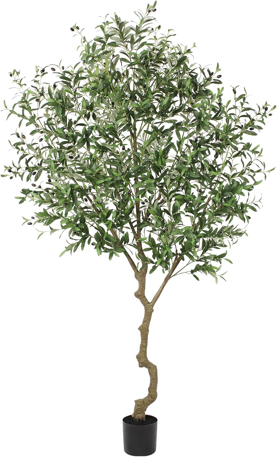 faux olive tree 8ft, large realistic silk olive shown in use