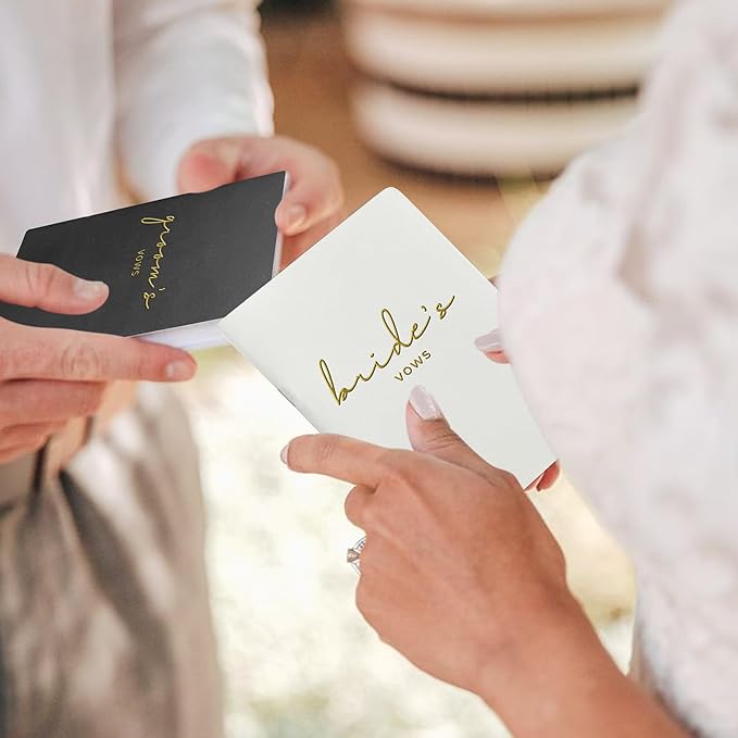 Vow Books His and Hers Wedding Vow Books Bride and Groom Vow Books Wedding Essentials Wedding Accessories(XZ-GB-Black)