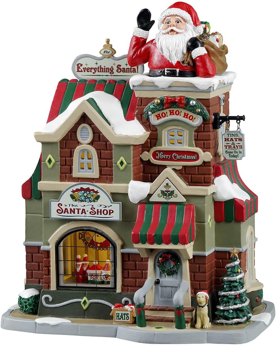 lemax christmas village the santa shop battery operated, main product view
