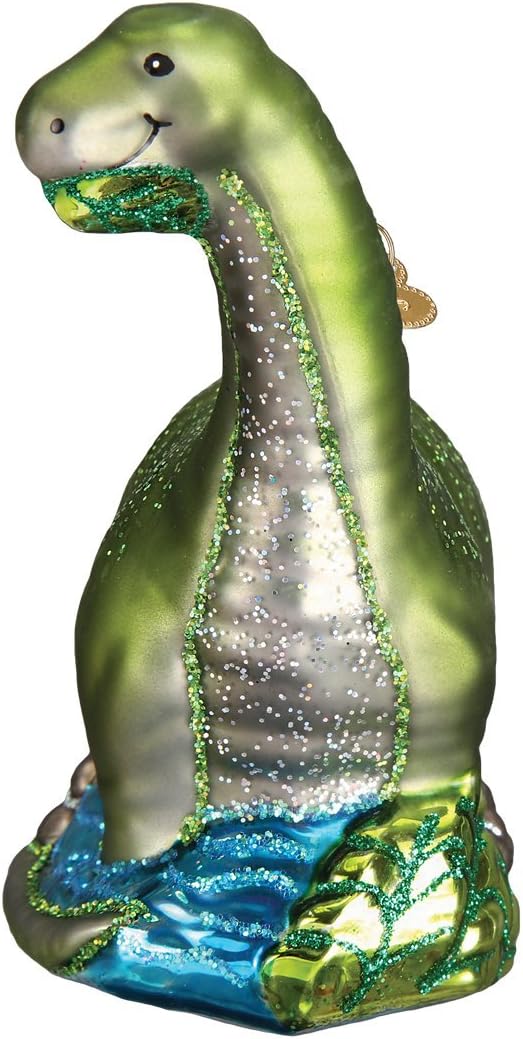 Old World Christmas Ornaments: Brontosaurus Glass Blown Ornaments for Christmas Tree (12471)