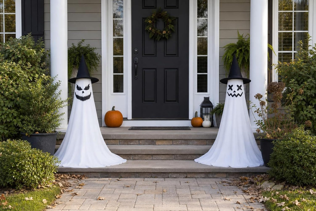 2‑pack 63" halloween decorations outdoor indoor with remote on a desk or shelf