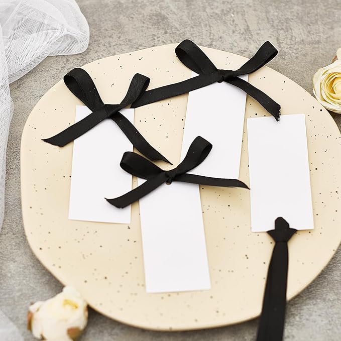 60pcs Name Cards for Table Setting, Place Cards, Wedding Place Cards.Wedding Name Tags.Present Tags with String Attached.and Reserved Signs for Wedding Seating (Black)