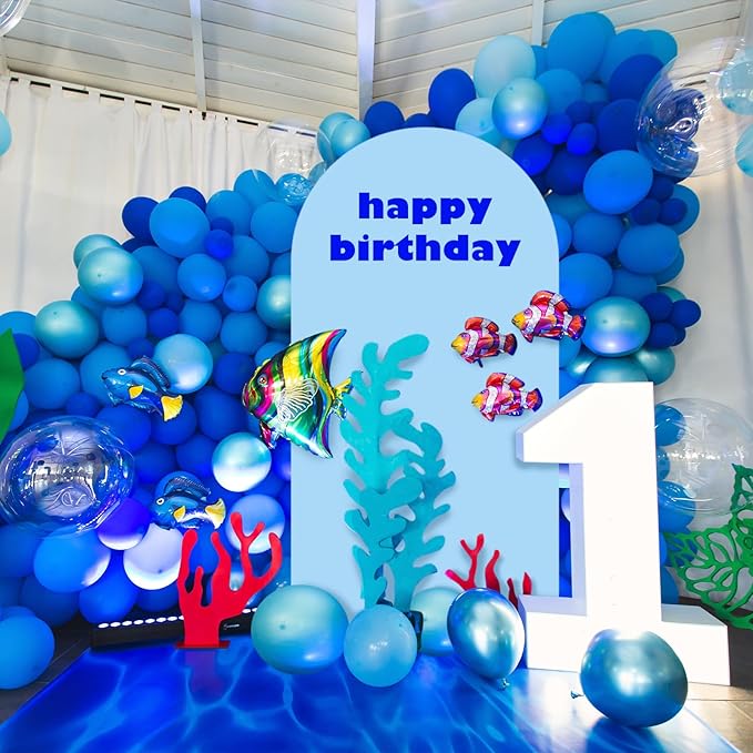 LEBENGURU Upgraded 7.2FT Wedding Arch Cover, Baby Blue Spandex Fitted Arch Backdrop Cover, Round Top Chiara Stand Covers for Birthday Party Baby Shower Banquet Balloon Décor