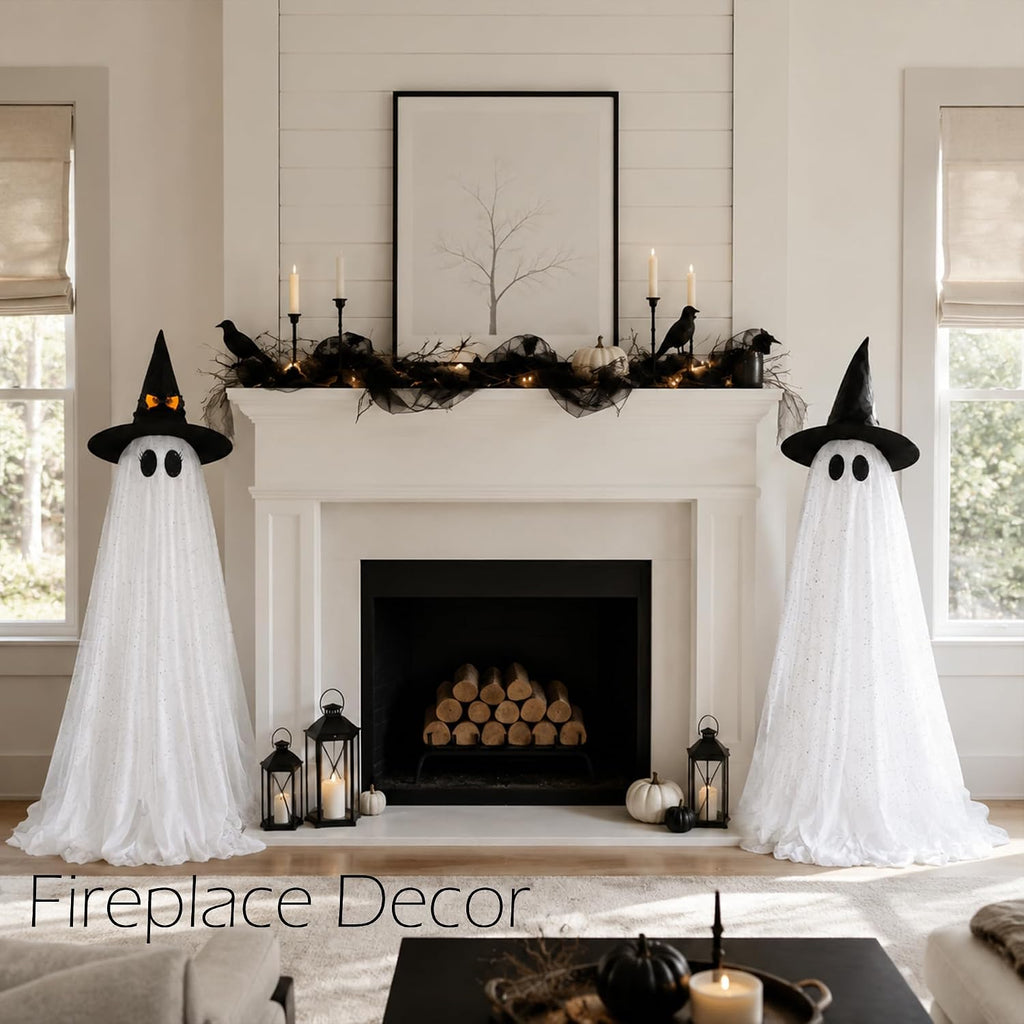 2packs halloween decorations outdoor,halloweens party decoration indoor,59in spooky shown in use